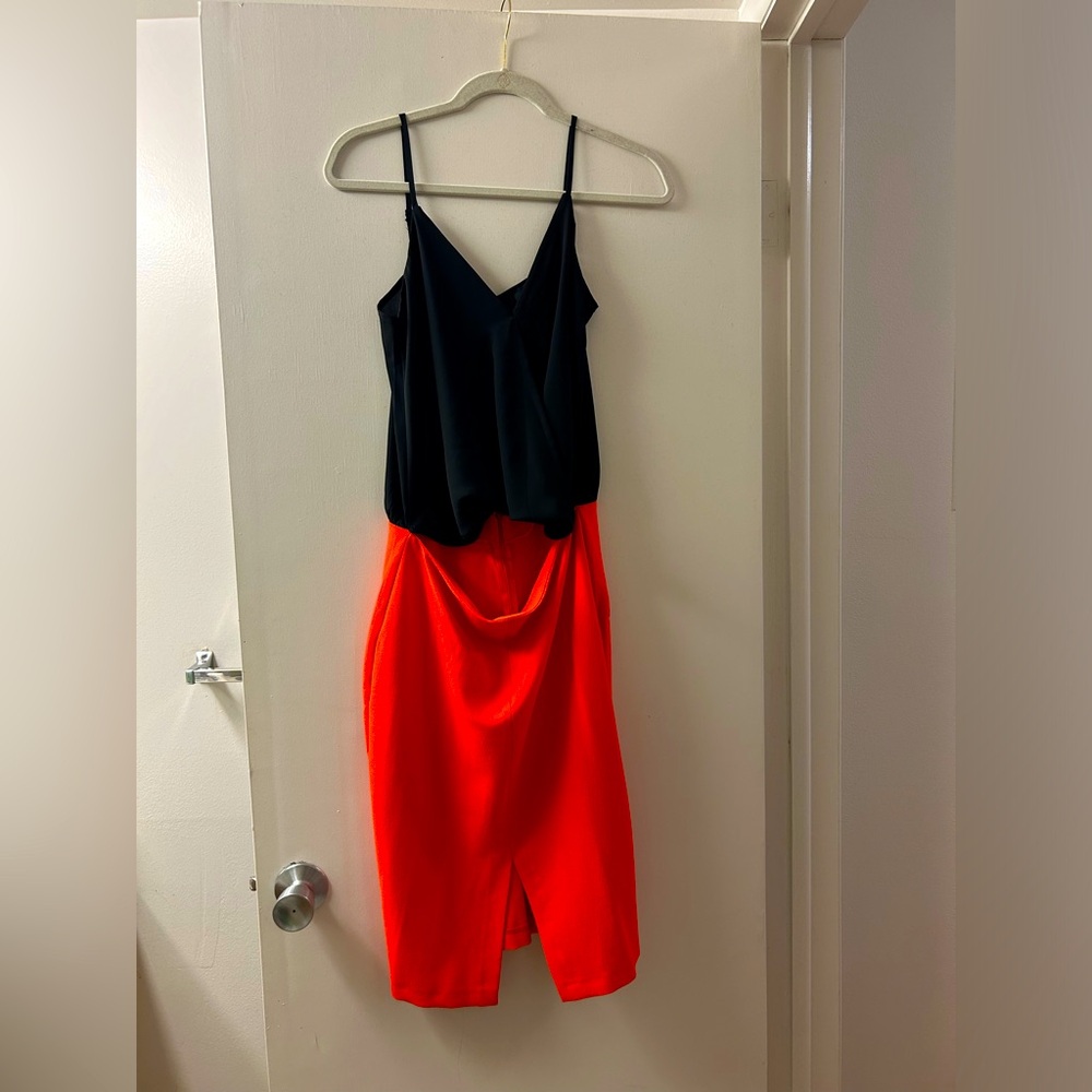 ASOS Party Dress in Black and Orange